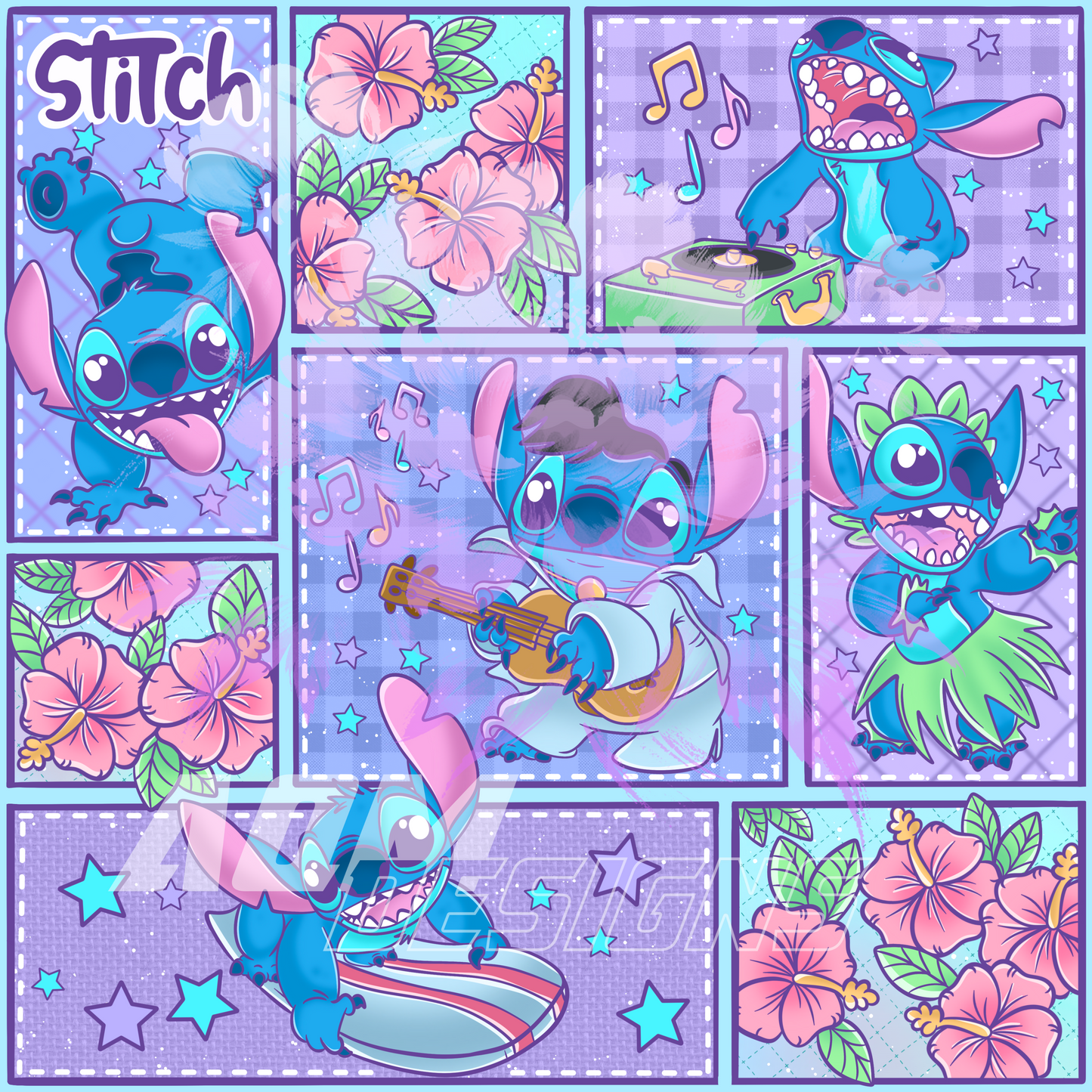 Sides of Stitch - Purple Blanket